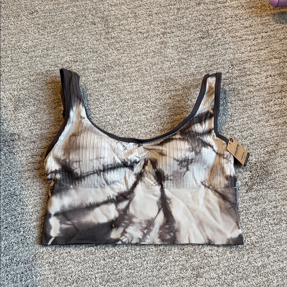 Victoria's Secret Black and White Tie-Dye Sports Bra